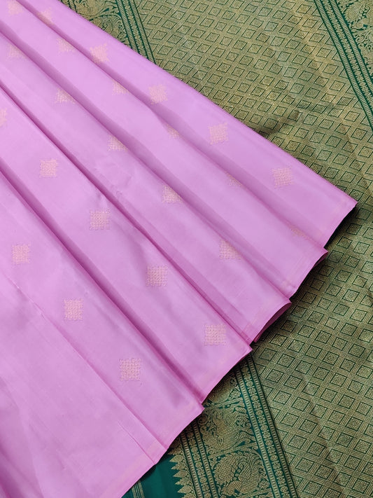 Green Colour Partly Kanchivaram Silk Saree With Zari Motif All Over Code : KA0278