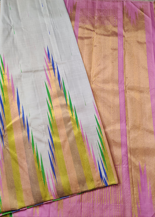 Tussar Colour Kanchivaram Silk Saree With Big Zari Border Code : KA0271
