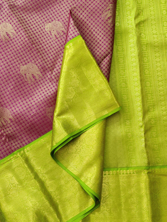 Maroon colour PL Kanchivaram Silk Saree With Zari Motif Body Code : KA0283