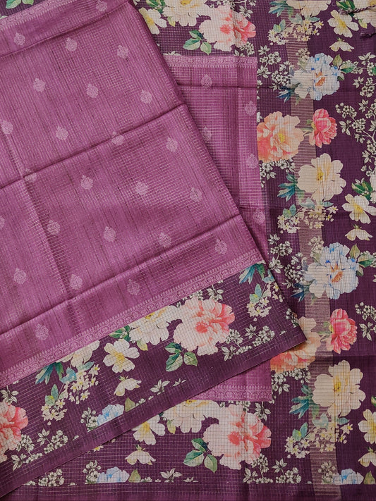 Onion Pink Colour Semi Banarasi Saree With Zari Motif All Over Code : VB0317