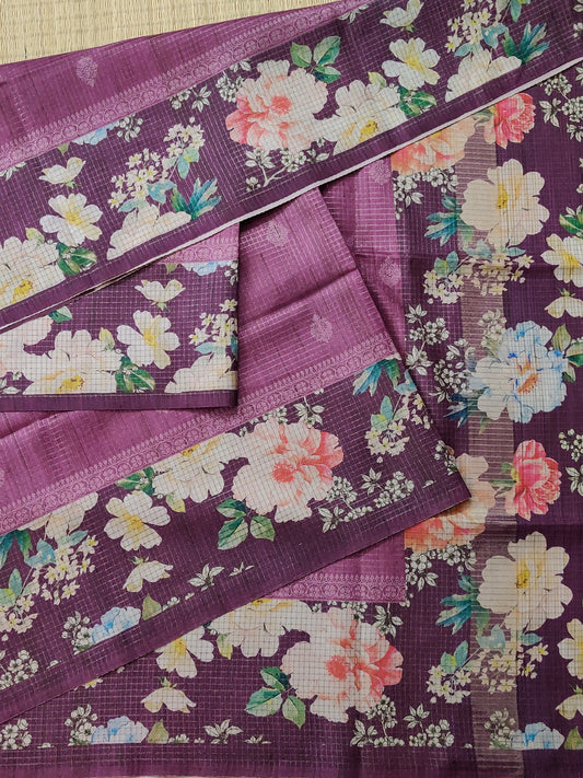 Onion Pink Colour Semi Banarasi Saree With Zari Motif All Over Code : VB0317