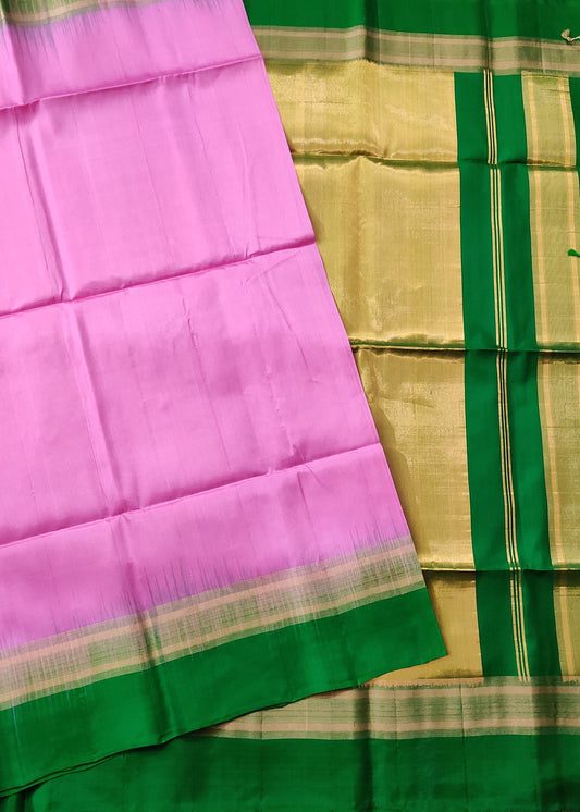 Pink Colour Soft Silk Saree With Plain Body Code : KA0379