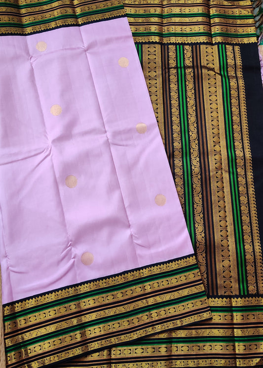 Light Lavender Colour Kanchivaram Silk Saree With Zari Butta All Over Code : KA0387