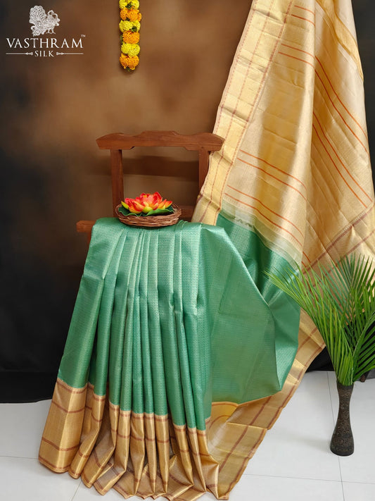 Light Green Colour Kanchivaram Zari Brocade All Over Code : KA0433